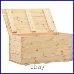 Large Plain Wooden Storage Ottoman Chest Seat Bench Blanket Bedding Trunk Box