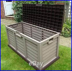 Large Plastic Garden Storage Box Lockable Waterproof Garage Wheels Shed Outdoor