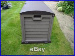 Large Plastic Garden Storage Box Lockable Waterproof Wheels Shed Outdoor Garage