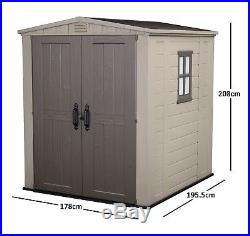 Large Plastic Garden Storage Shed Tools Store Patio Cabinet Unit Box 6 x 6 Feet