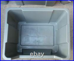 Large Plastic Storage Bins Boxes stackable space bin container box X 10