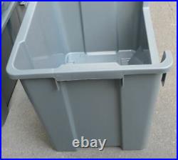 Large Plastic Storage Bins Boxes stackable space bin container box X 5