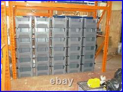 Large Plastic Storage Bins Boxes stackable space bin container box X 5