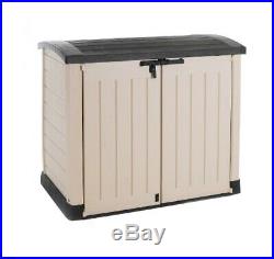 Large Plastic Storage Box Garden Outdoor Shed Bins Tools Bikes Lawn Mowers Patio