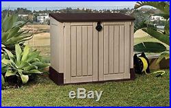 Large Plastic Storage Box Garden Patio Container Bin Adjustable Wheely Lockable