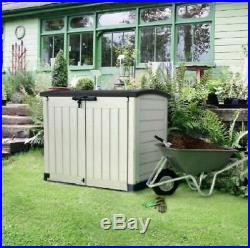 Large Plastic Storage Box Home Garden Patio Outdoor Shed Bins Tools Bikes Chest
