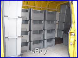 Large Plastic Van Shelving Storage Bins Boxes stackable space bin X 5