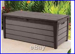 Large Plastic Wood Effect Garden Storage Box 454L Chest Shed Patio Outdoor Store
