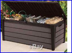 Large Plastic Wood Effect Garden Storage Box 454L Chest Shed Patio Outdoor Store