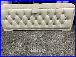 Large Plush Soft / Velvet fully upholstered storage Box Ottoman
