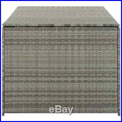 Large Poly Rattan Outdoor Garden Storage Chest Cushion Box Waterproof Sit On Lid
