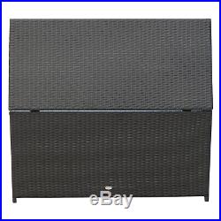 Large Rattan Storage Box 377L Outdoor Cushions Trunk Toys Chest Garden Furniture