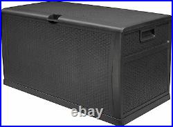 Large Rattan Storage Box 460L Outdoor Cushions Trunk Toys Chest Garden Furniture