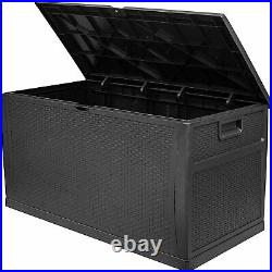 Large Rattan Storage Box 460L Outdoor Cushions Trunk Toys Chest Garden Furniture