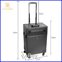Large Rechargeable Light up Storage Beauty Box MakeUp Trolley Case with USB Port