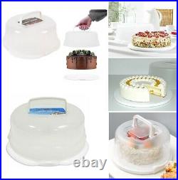 Large Round Cake Storage Carrier Box Cake Muffin Container Clear Lockable Lid