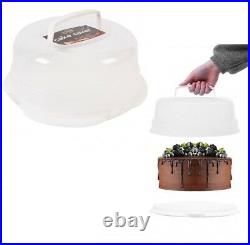 Large Round Cake Storage Carrier Box Cake Muffin Container Clear Lockable Lid