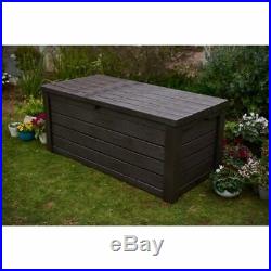 Large Rustic Plastic Garden Storage Deck Storage Outdoor Box 570L Brown New