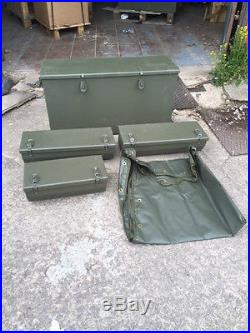 Large Set of Heavy Duty Aluminium Armoured Vehicle Storage Box C/W Fixings etc