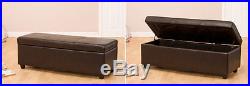 Large Sized Leather Bench with storage ottoman in Black, Red, Cream & Brown