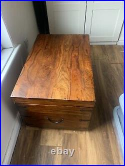 Large Solid Wooden Storage Chest Box Used