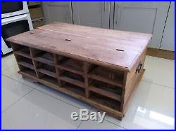 Large Solid oak blanket box storage chest toy box quirky coffee table trunk box