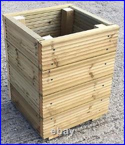 Large Square Decking Wooden Garden Planter / Storage Box / Seat 400mm wide