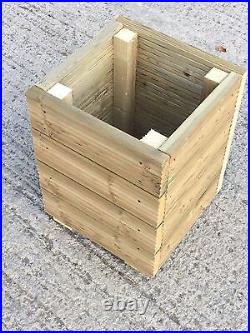 Large Square Decking Wooden Garden Planter / Storage Box / Seat 400mm wide