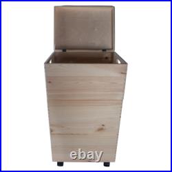 Large Stackable Wooden Boxes With Lid Handles Wheels