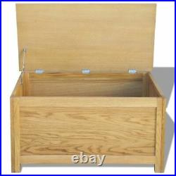 Large Storage Box Solid Oak Wood Chest Trunk Clothes Organiser 90x45x45 cm