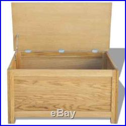 Large Storage Box Wooden Chest Trunk Toys Clothes Organiser Solid Oak 90x45x45cm