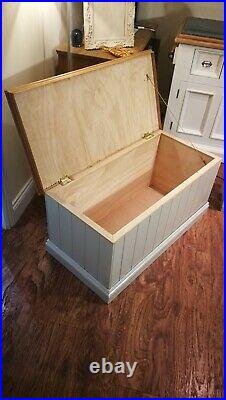Large Storage Chest Trunk Ottoman Blanket Bench Toy Box Solid Wood Country