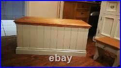 Large Storage Chest Trunk Ottoman Blanket Bench Toy Box Solid Wood Country