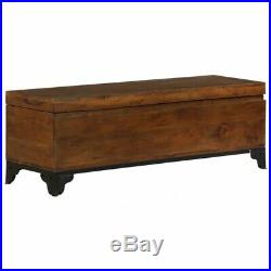 Large Storage Chest Vintage Solid Wood Trunk Blanket Bedding Box Antique Table