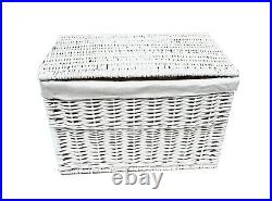 Large Strong Wicker Willow Baby Nursery Storage Chest Trunk Blanket Box Lined