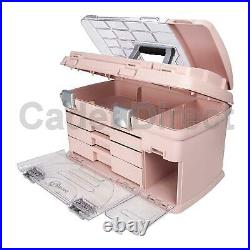 Large Three Draw Pink Craft Carry Storage System