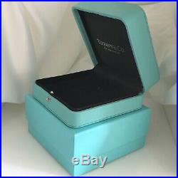 Large Tiffany & Co Blue Leather Necklace Presentation Storage Gift Box