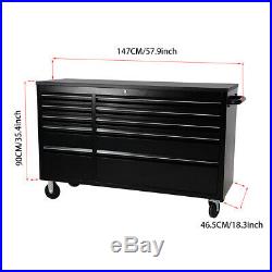 Large Toolbox Tool Trolley Box Chest Roller Cabinet Garage Storage Cart Lockable