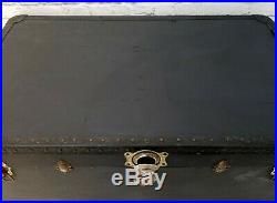 Large Travel Steamer Trunk Storage Box Linen Chest Coffee Table 1960s Vintage
