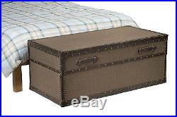 Large Upholstered Coffee Table Fabric Storage Trunk/Chest Vintage Blanket Box