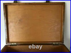 Large Victorian Antique Pine Wooden Box Trunk Coffee Table Storage Unit Chest