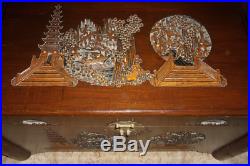 Large Vintage Chest Antique Camphor Wood Carved Trunk Oriental Table Storage box