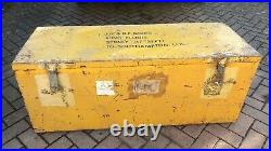 Large Vintage Steel Shipping Travel Trunk P&O Ferries past 48 x 18 x 19.25