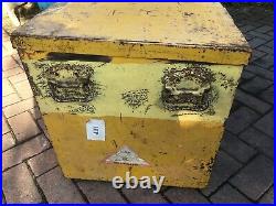 Large Vintage Steel Shipping Travel Trunk P&O Ferries past 48 x 18 x 19.25