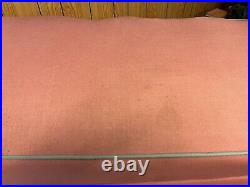 Large Vintage Upholstered Ottoman With Removable Loose Cover