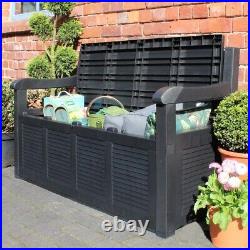 Large Waterproof Plastic Outdoor Garden Seat Bench With Storage Box Container