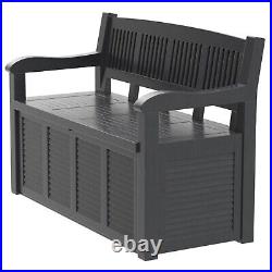 Large Waterproof Plastic Outdoor Garden Seat Bench With Storage Box Container