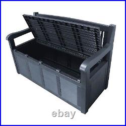 Large Waterproof Plastic Outdoor Garden Seat Bench With Storage Box Container