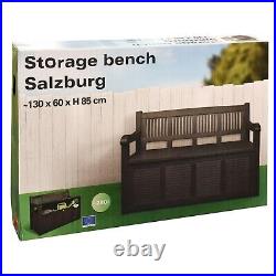 Large Waterproof Plastic Outdoor Garden Seat Bench With Storage Box Container