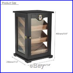 Large Wood 150 Cigar Humidor Storage Cabinet Case Box with Hygrometer Humidifier